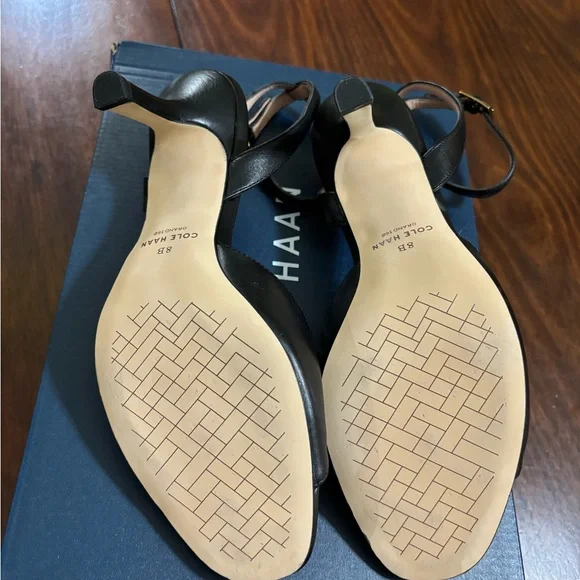 Cole Haan Black Open-Toe Heels - Picture 5 of 6